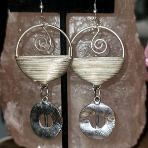 2 tier dangled silver earrings, custom designed